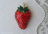 Saxon Enameled Strawberry Pendant or Brooch