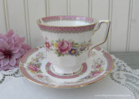 Vintage Queen's Richmond Pink Rose Teacup and Saucer