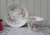 Vintage Queen's China Wild Pink Roses Teacup and Saucer