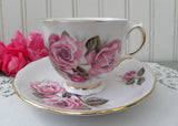 Vintage Pink Roses on Pink Colclough Teacup and Saucer