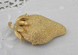 Vintage Signed Monet Strawberry Brooch Pin