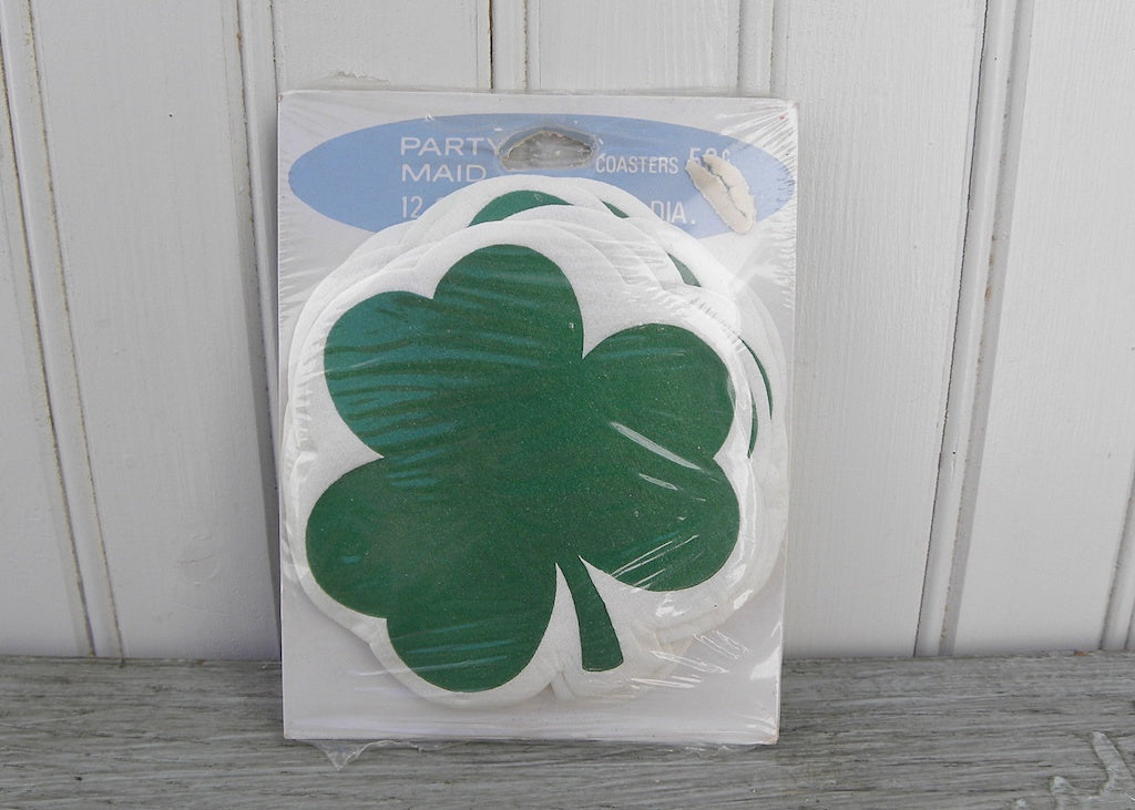 NIP Vintage Party Maid Paper St. Patrick's Day Shamrock Coasters