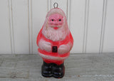 Vintage Hard Plastic Santa Claus Shaker Christmas Ornament
