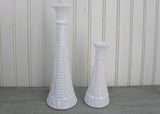 Pair of Cottage Chic Vintage Milk Glass Vases