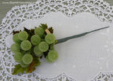 Vintage Sugared Glass Bunch of Green Grapes Picks