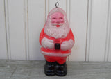 Vintage Hard Plastic Jolly Santa Claus Shaker Christmas Ornament