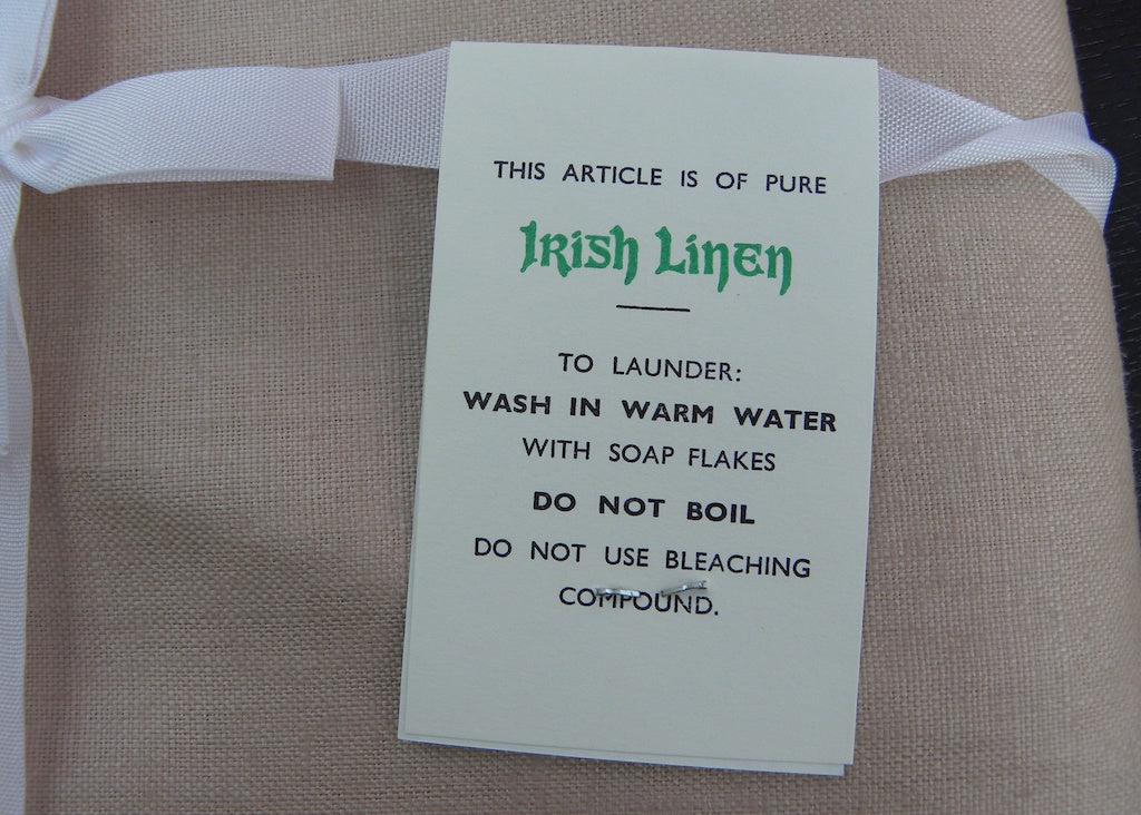 Vintage Pure Irish Linen Napkins Set of 8 with Original Labels, Natural,  Tan