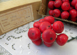 144 Pieces Vintage Red Apple Cherry Fruit Floral Millinery Picks