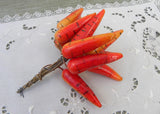 Vintage Carrots Vegetable Floral Millinery Picks