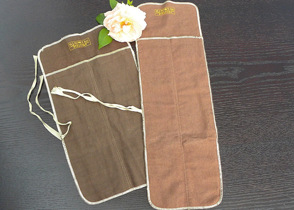Pair of Vintage Felt Storage Bags for Silver Serving Pieces - The Pink Rose Cottage 