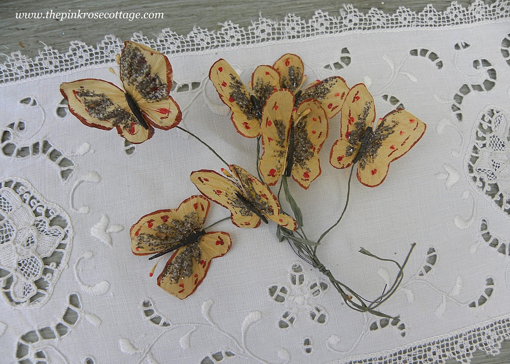 Vintage Dix and Rands Sewing Mending Kit Satin Box Ribbon Flowers