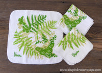 Vintage Vera Newmann Butterflies and Ferns Washcloths