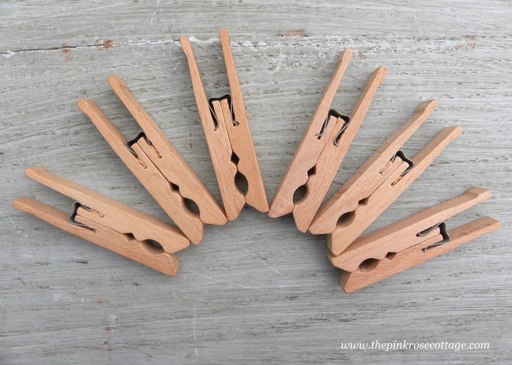 Vintage Wooden Clothes Pins Mid-century Laundry Pins Lot of 15 Pin Pegs Clothes  Pin Crafts Laundry Room Decor Wood Clothes Pin 