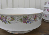 Dessert Berry Serving Bowl Set with Pink and Purple Roses - The Pink Rose Cottage 