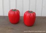 Vintage Large Tomato Salt and Pepper Shakers