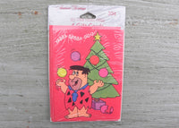 NIP Vintage American Greetings Christmas Fred Flintstone Self Stick Folded Gift Tags