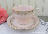 Vintage Soft Pink and Gold Crown Essex Teacup and Saucer