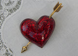 Vintage Avon Red Enameled Heart and Arrow Valentines Pin