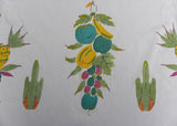 Vintage Tropical Fruits Pineapples Bananas and Cactus Tablecloth