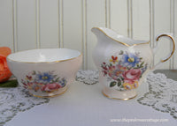 Vintage Paragon Pink Sugar and Creamer with Roses