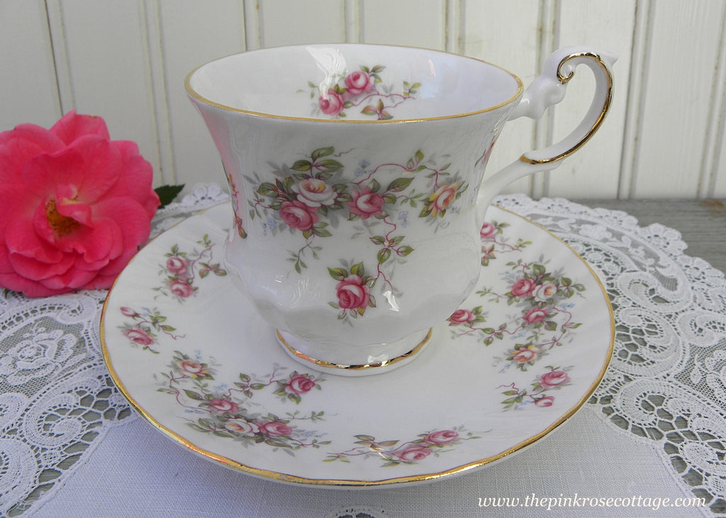 Vintage Queen's Pink Roses Rosamund  Teacup and Saucer