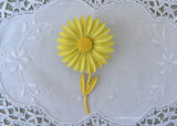 Vintage Yellow Daisy Enameled Pin Brooch
