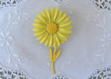 Vintage Yellow Daisy Enameled Pin Brooch