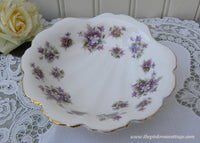 Vintage Royal Albert Sweet Violets Shell Shaped Candy Bowl Dish