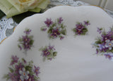 Vintage Royal Albert Sweet Violets Shell Shaped Candy Bowl Dish
