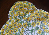 Vintage Yellow Buttercup Flowers Handkerchief