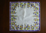 Vintage Purple Pink Yellow Daisy Daisies Handkerchief
