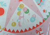 Vintage Pink Celebration Tablecloth Easter Birthday New Years Bridal and More