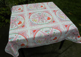 Vintage Pink Celebration Tablecloth Easter Birthday New Years Bridal and More