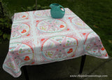 Vintage Pink Celebration Tablecloth Easter Birthday New Years Bridal and More