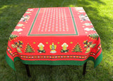 Vintage Christmas Tablecloth Trees Angels Bells Stars and More