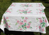 Vintage Wilendur Pink Royal Rose Tablecloth
