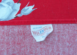 Vintage Wilendur Victoria Rose Red Tablecloth