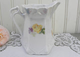 Vintage Yellow Rose and Violets Creamer or Pitcher