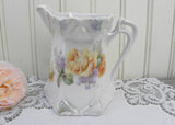 Vintage Yellow Rose and Violets Creamer or Pitcher
