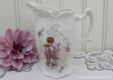 Vintage Creamer with Victorian Woman Dressed in Purple