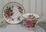 Vintage Golden Crown Rose Queen Series Margaret Pink Rose Teacup and Saucer