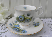 Vintage Elizabethan Blue Bachelor Buttons Teacup and Saucer