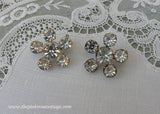 Pair of Vintage Rhinestone Flower Scatter Pin - The Pink Rose Cottage 