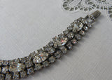 Vintage Weiss Marquee and Round Rhinestone Bracelet