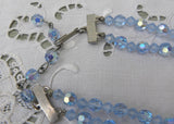 Vintage Double Strand Blue Crystal Aurora Borealis Necklace