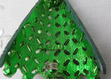 Vintage MYLU Green Christmas Tree Pin with Rhinestone Ornaments