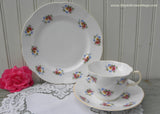 Vintage Rosina Pansies Daisies and Forget Me Nots Teacup Saucer and Plate