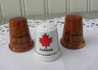 Vintage Souvenir Thimbles Canada and Arizona