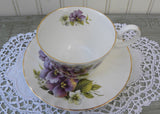 Crown Trent England Pansies and Violets Teacup and Saucer