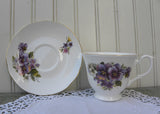 Royal Court England Purple Pansy Pansies Teacup and Saucer